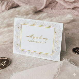 Cartão De Agradecimento Elegant Floral você será madrinha de casamento?