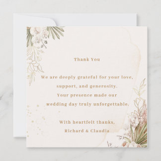 Cartão De Agradecimento Elegant Floral Wedding Thank You Card 