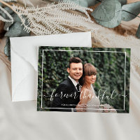 elegant frame wedding photo thank you card