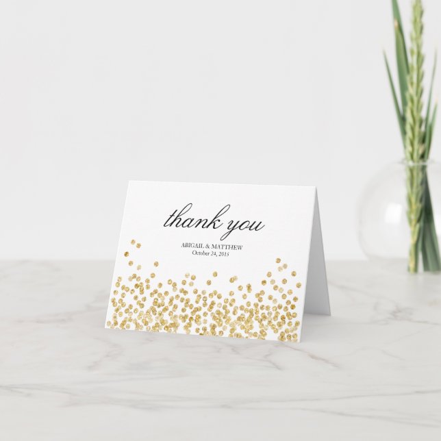 Cartão De Agradecimento Elegant Frame Wedding Thank You Note Card (Frente)