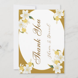 Cartão De Agradecimento Elegant Gold Floral Thank you Card
