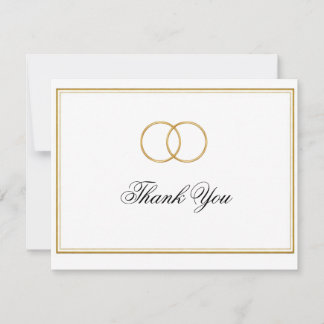 Cartão De Agradecimento Elegant Gold Rings Classic Thank You Cards