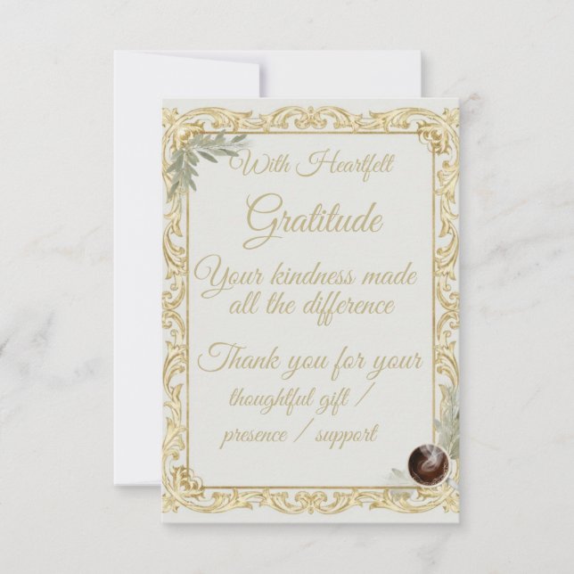 Cartão De Agradecimento Elegant Gold Sage Holiday Thank You card (Frente)