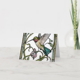 Cartão De Agradecimento Elegant hummingbird artwork botanical boho chic
