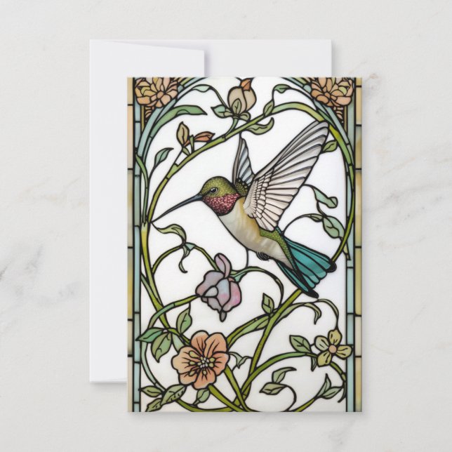 Cartão De Agradecimento Elegant hummingbird artwork botanical boho chic (Frente)