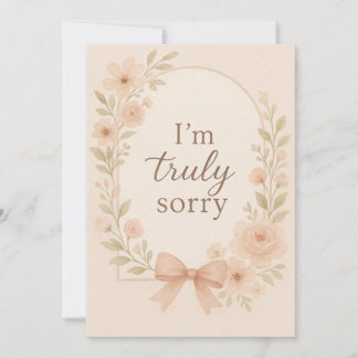 Cartão De Agradecimento Elegant “I’m Truly Sorry” Flat Card | Watercolor F