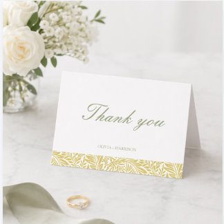 Cartão De Agradecimento Elegant Island Citrus Wedding Thank You card