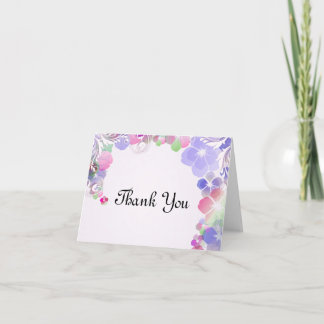 Cartão De Agradecimento Elegant Lilac And Multi Color Pansies With Swirls