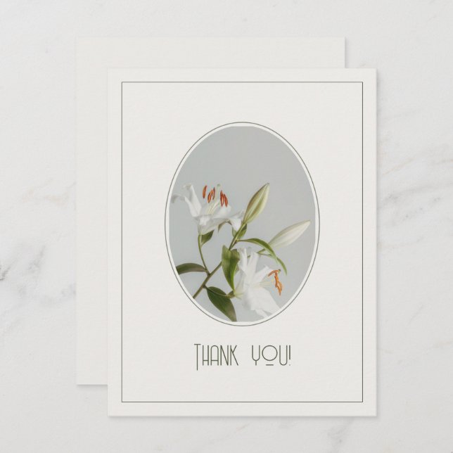 Cartão De Agradecimento Elegant lilly vintage  (Frente/Verso)