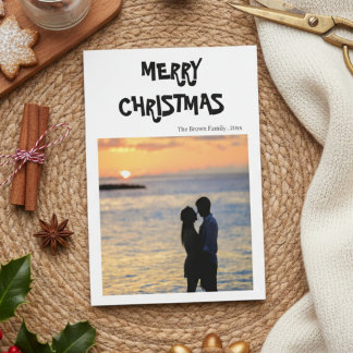 Cartão De Agradecimento Elegant Merry Christmas Card | Festive Holiday 