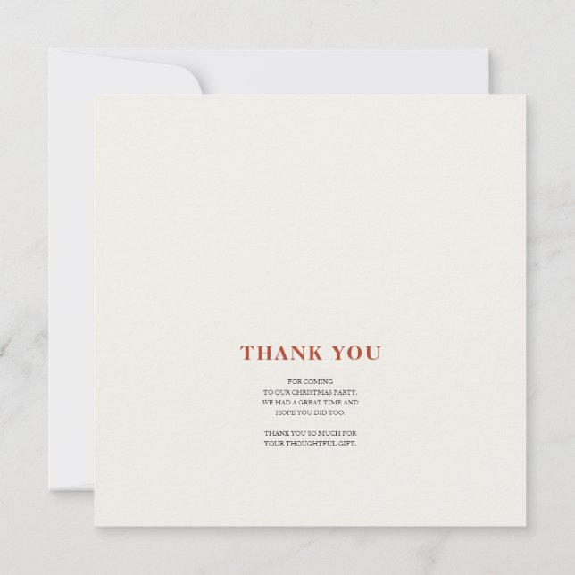 Cartão De Agradecimento Elegant Merry Christmas Thank You Card (Verso)