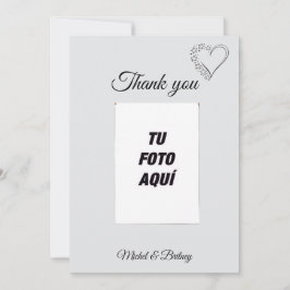 Cartão De Agradecimento Elegant Minimalist Wedding Thank You Card