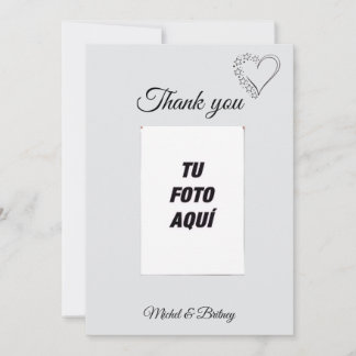 Cartão De Agradecimento Elegant Minimalist Wedding Thank You Card