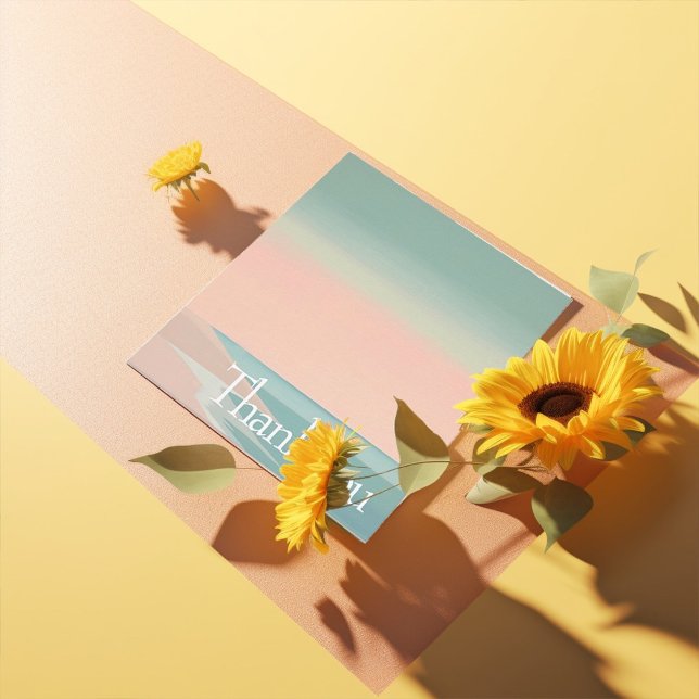 Cartão De Agradecimento Elegant Modern Beach (Seaside beach thank you card)