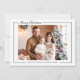 Cartão De Agradecimento Elegant Modern Family Flat Christmas Greeting Card