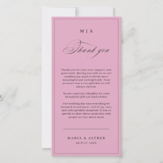 Cartão De Agradecimento Elegant Monogram Wedding Thank You Card QR Code