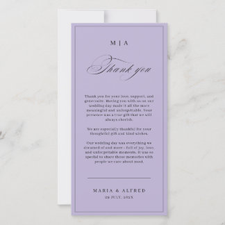Cartão De Agradecimento Elegant Monogram Wedding Thank You Card QR Code
