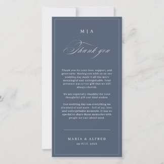 Cartão De Agradecimento Elegant Monogram Wedding Thank You Card QR Code