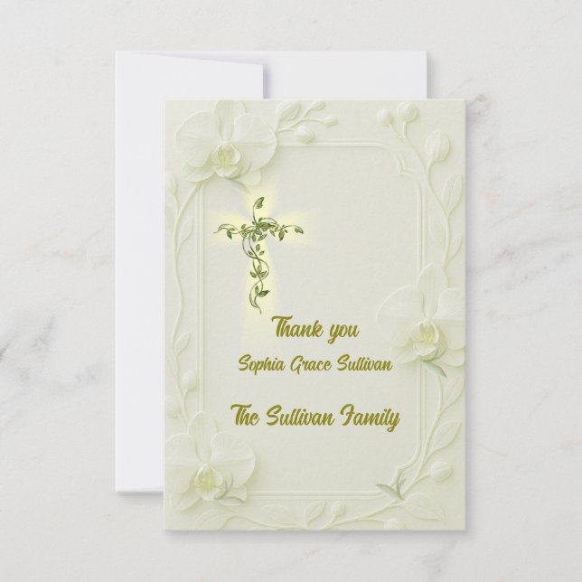 Cartão De Agradecimento Elegant Orchid and Vine Cross thank you card (Frente)