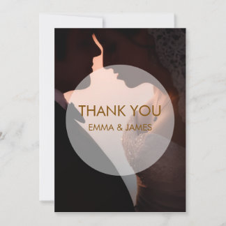 Cartão De Agradecimento Elegant Peach Wedding Thank You Flat Card