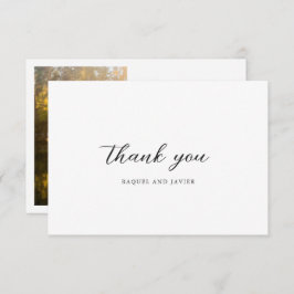 Cartão De Agradecimento Elegant Photo Classic Wedding