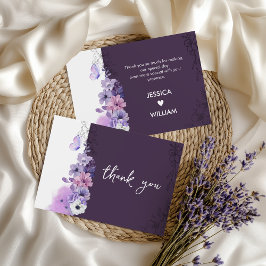 Cartão De Agradecimento Elegant Purple Thank You Note