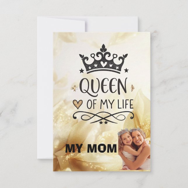 Cartão De Agradecimento Elegant Queen of my Life-my mom  (Frente)