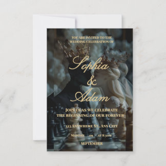 Cartão De Agradecimento Elegant Royal Wedding Invitation