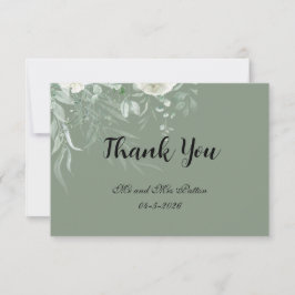 Cartão De Agradecimento Elegant Sage Green Thank You Card