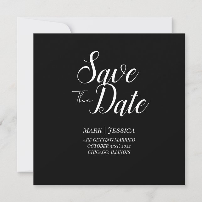Cartão De Agradecimento Elegant Save The Date Thank you Card (Frente)
