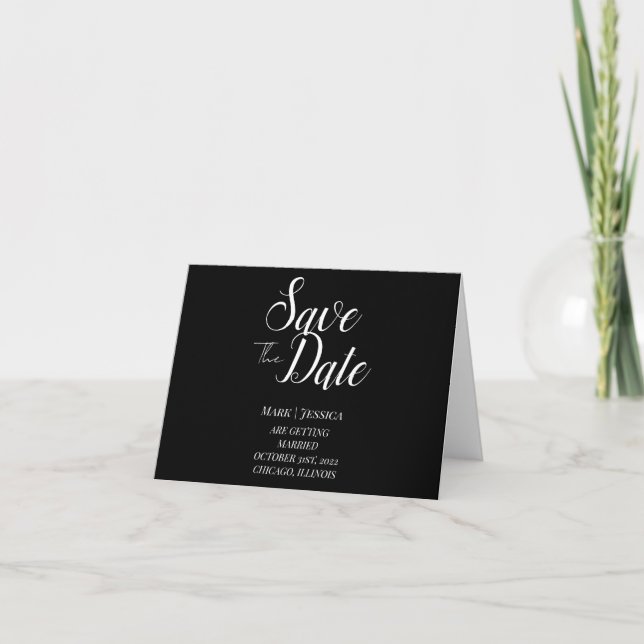 Cartão De Agradecimento Elegant Save The Date Thank you Card (Frente)