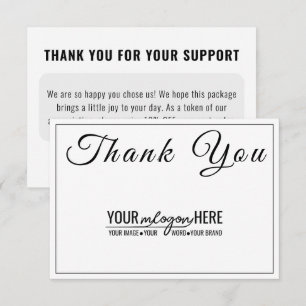 Cartão De Agradecimento Elegant Script Boutique Logo Mídia Social