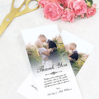 Elegant Script Overlay Wedding Photo Thank You