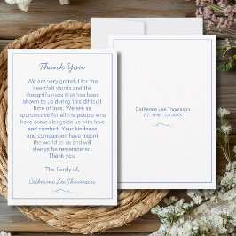 Cartão De Agradecimento Elegant Script Simple Funeral Flat Thank You Card