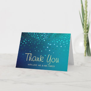 Cartão De Agradecimento Elegant Sea Green Clouds Thank You