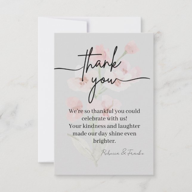 Cartão De Agradecimento Elegant Thank You Card (Frente)