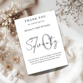 Cartão De Agradecimento Elegant Thank You Card for 70th Birthday Celebrati