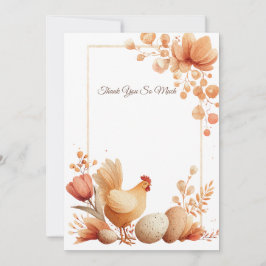 Cartão De Agradecimento Elegant Thank You Card with Floral Frame