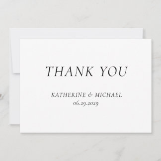 Cartão De Agradecimento Elegant Timeless White Wedding Thank You Cards