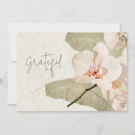 Cartão De Agradecimento Elegant Tropical Beach Wedding Photo Thank You