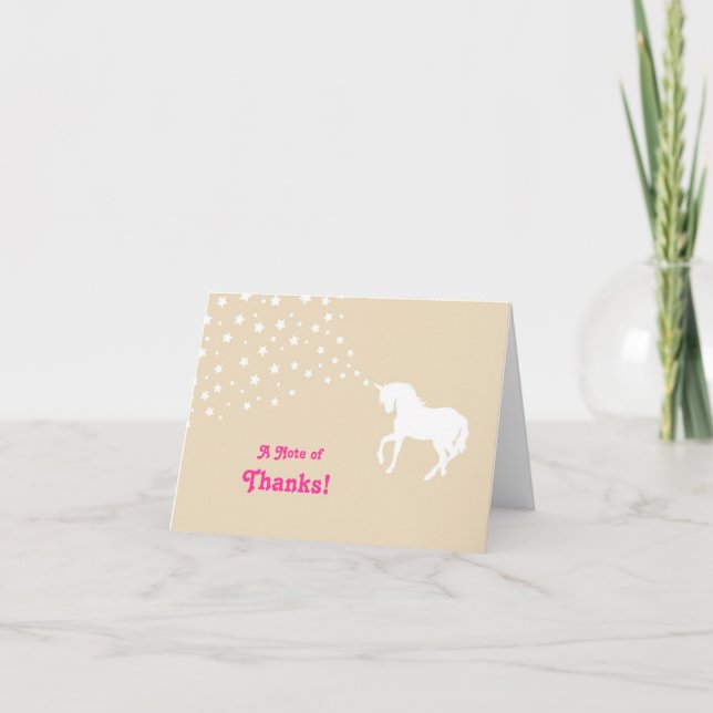 Cartão De Agradecimento Elegant Unicorn Thank You Card (Frente)