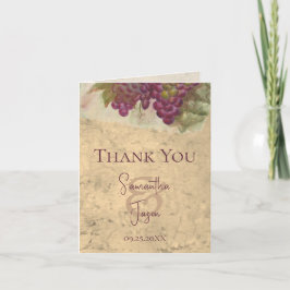 Cartão De Agradecimento Elegant Vineyard Wedding Couples Personalized