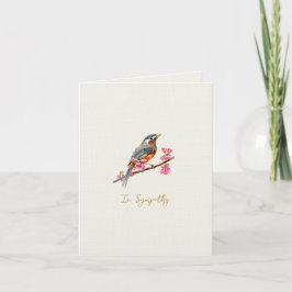 Cartão De Agradecimento Elegant watercolor Robin bird Sympathy card