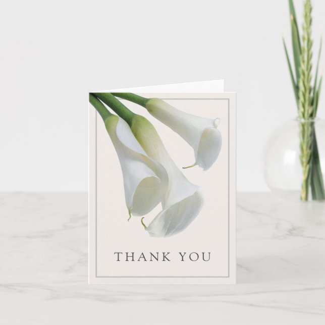 Cartão De Agradecimento Elegant White Calla Lilies Thank You (Frente)