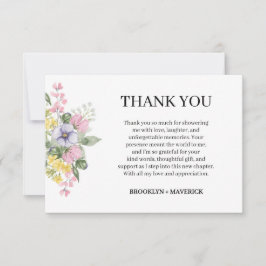 Cartão De Agradecimento Elegant Wildflower Floral Wedding