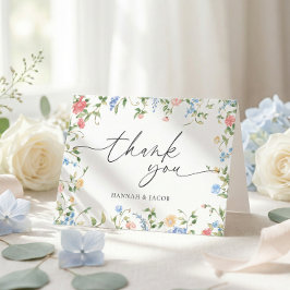 Cartão De Agradecimento Elegant Wildflower Meadow Wedding