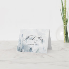 Cartão De Agradecimento Elegant Winter Forest Wedding