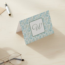 Cartão De Agradecimento Elegant Winter Monogram