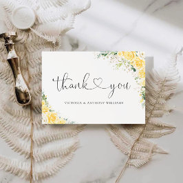 Cartão De Agradecimento Elegant Yellow Flat Thank You Card
