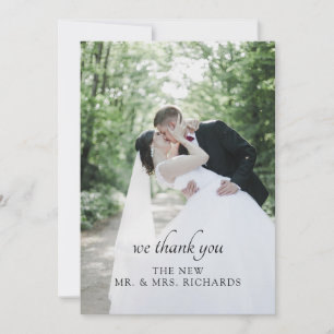 Cartão De Agradecimento Elegante Agradecemos Foto Personalizada Do Casal D